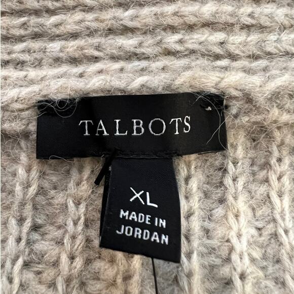 NEW Talbots Shawl Collar Shaker Stitch Pullover in Soft Mink Heather Size XL - Picture 5 of 7